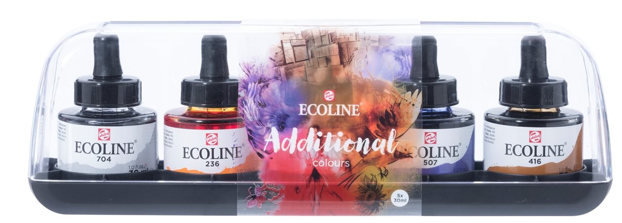 Talens Ecoline Set Adicional 5 Botellas De 30ml Acuarela Líquida Colores Surtidos
