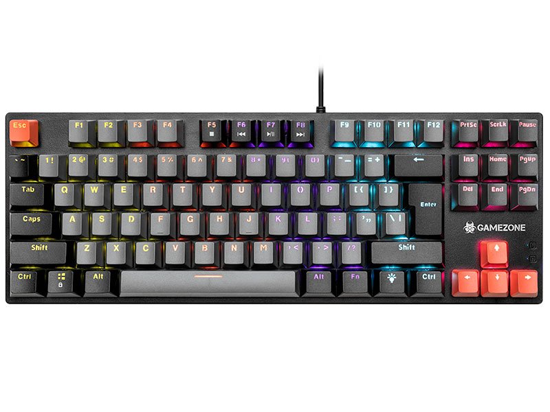 EAN 5907512873106 - Tracer Strike 87 teclado Juego USB QWERTY Inglés Negro, Gris, Naranja imagen 1