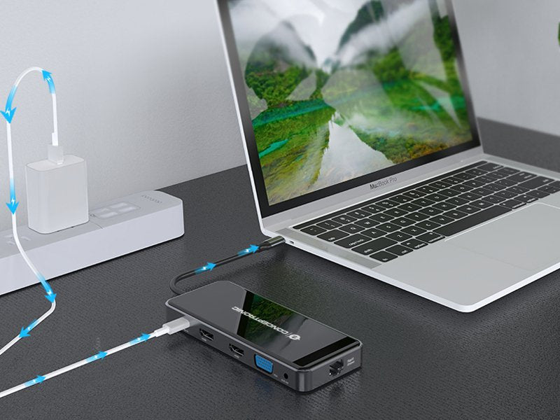 Conceptronic Adaptador Usb-C->2xhdmi,Gbe,Pd,2xusb3.0,Sd0.25 Gr