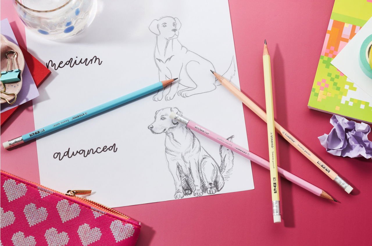 Stabilo Lapiz Grafito Con Goma Swano Pastel Lila -12u-