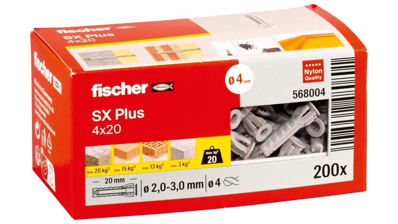 EAN 4048962480801 - Fischer 568004 tornillo de anclaje y taco 200 pieza(s) Anclaje de expansión 20 mm imagen 2