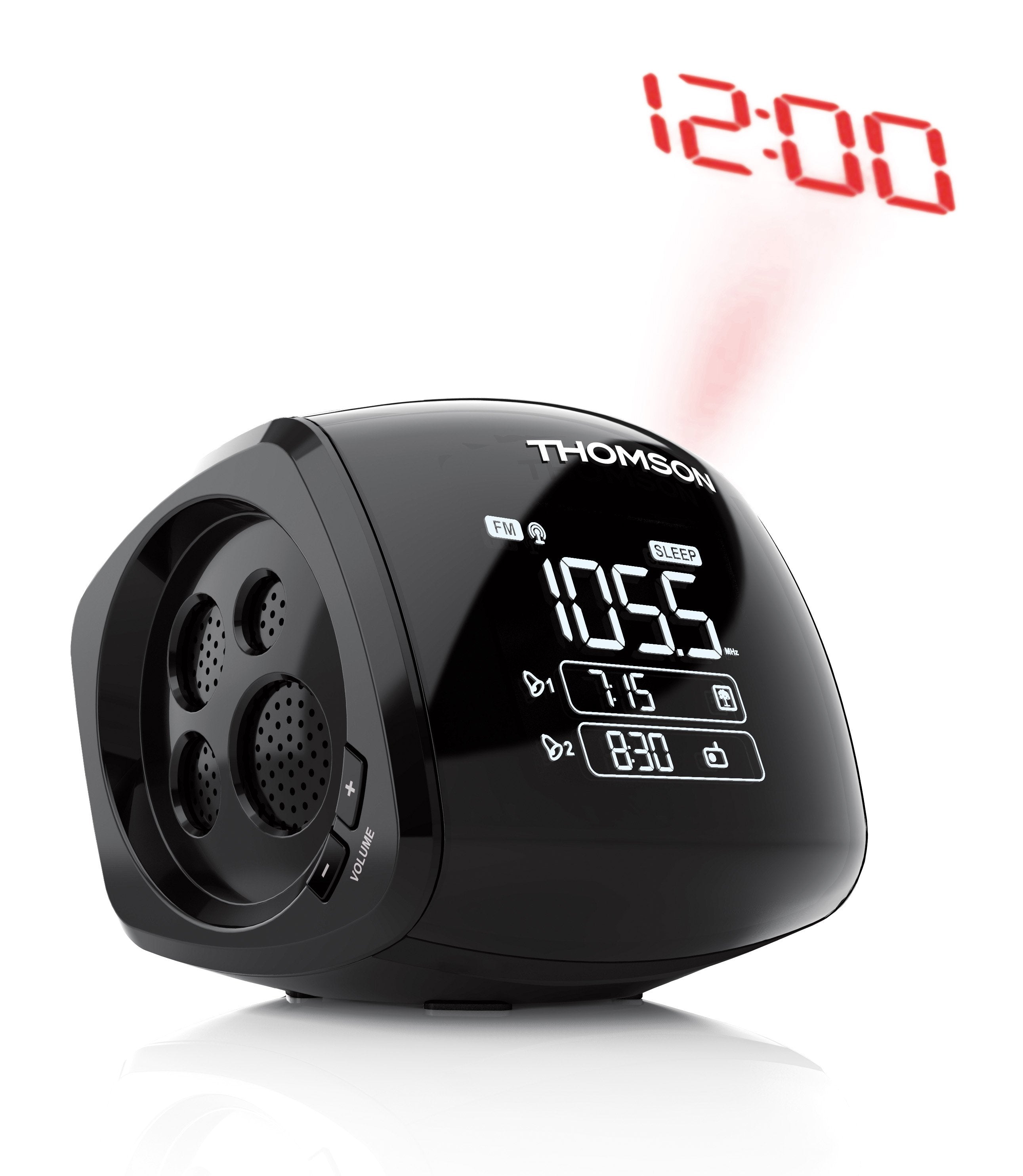 Reloj Despertador Thomson Con Proyector Negro Cp280