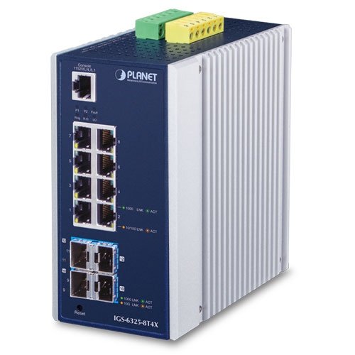 Ip30 Indumrial L3 8-Port 10 100 1000t + 4-Port 10g Sfp+ Managed Ethernet Switch