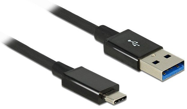 Delock Usb Tipo-C Macho > Usb Typ-A Macho 1 M Koaxial Negro Premium