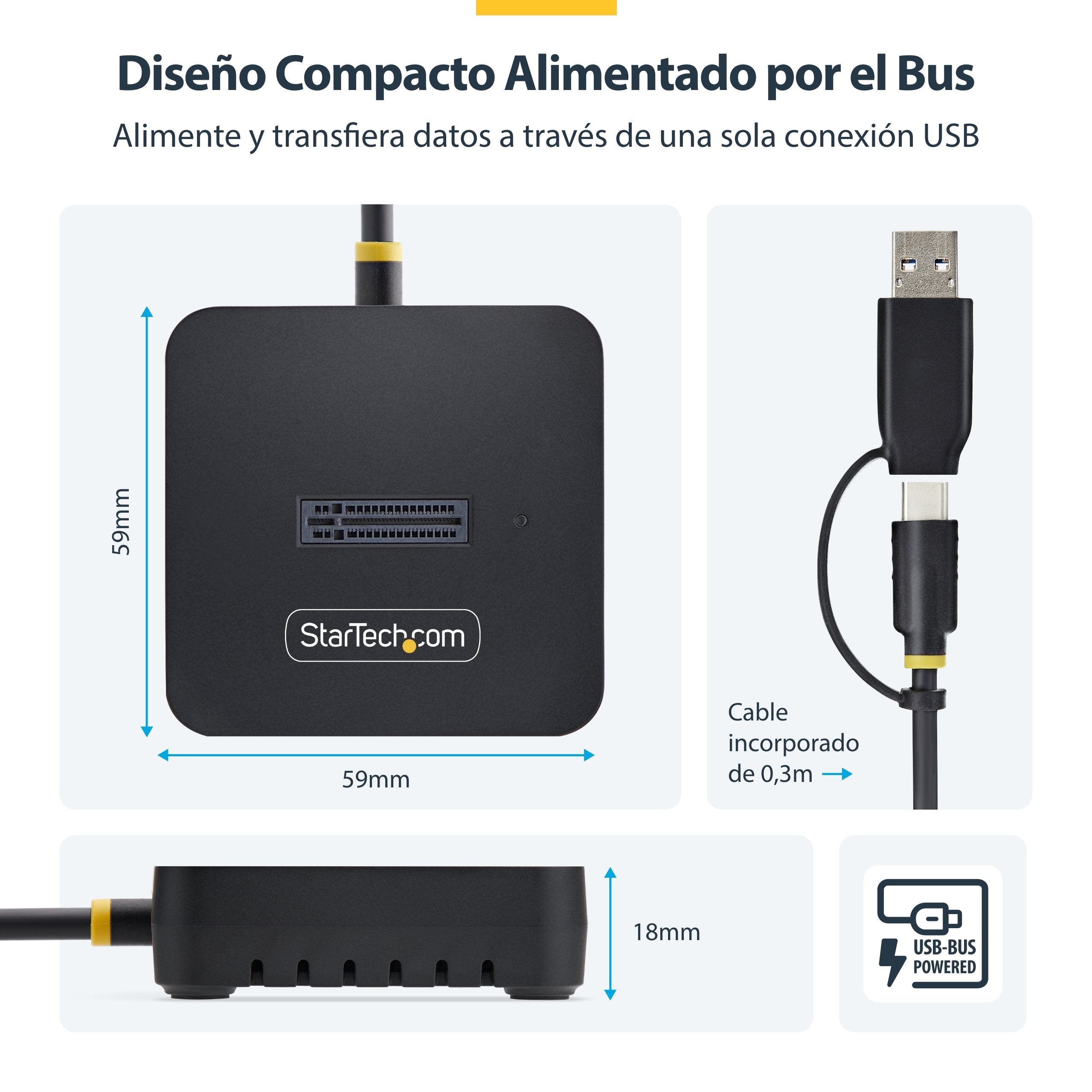 EAN 0065030912563 - StarTech.com 1USB3-NVME-DOCK base de conexión para disco duro USB 3.2 Gen 2 (3.1 Gen 2) Type-C Negro imagen 11
