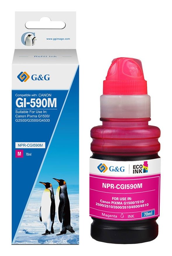 G&G Cartucho Canon Gi-590m 1605c001 Nachfüll-Magenta 70 Ml