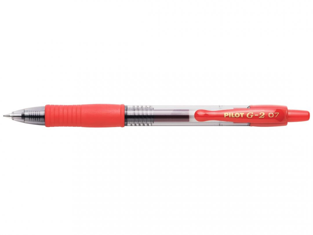 Caja De Bolígrafos De Tinta De Gel Retráctil Pilot G-2 12 Unidades Rojos