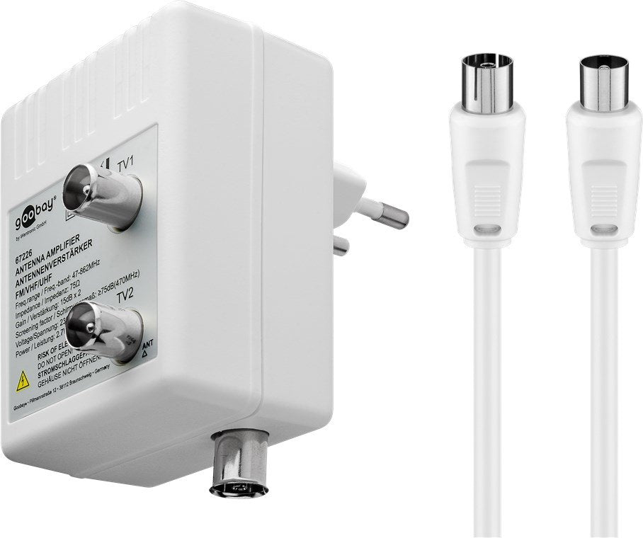 Goobay Tv Amp 2x10db Amplificador Señal De Tv