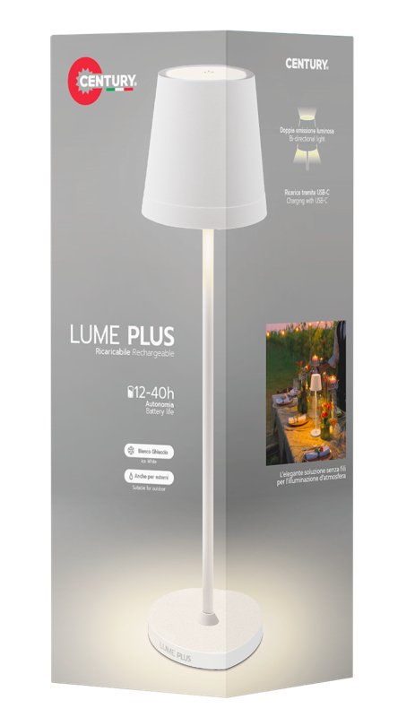 Lámpara Decorativa Led Century Lume Plus Blanco 2,2w 2700k Dim