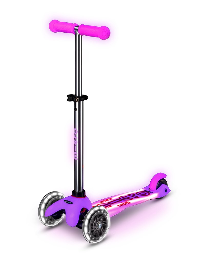 Patinete Hulajnoga Mini Micro Deluxe Glow Led Plus Frosty Pink