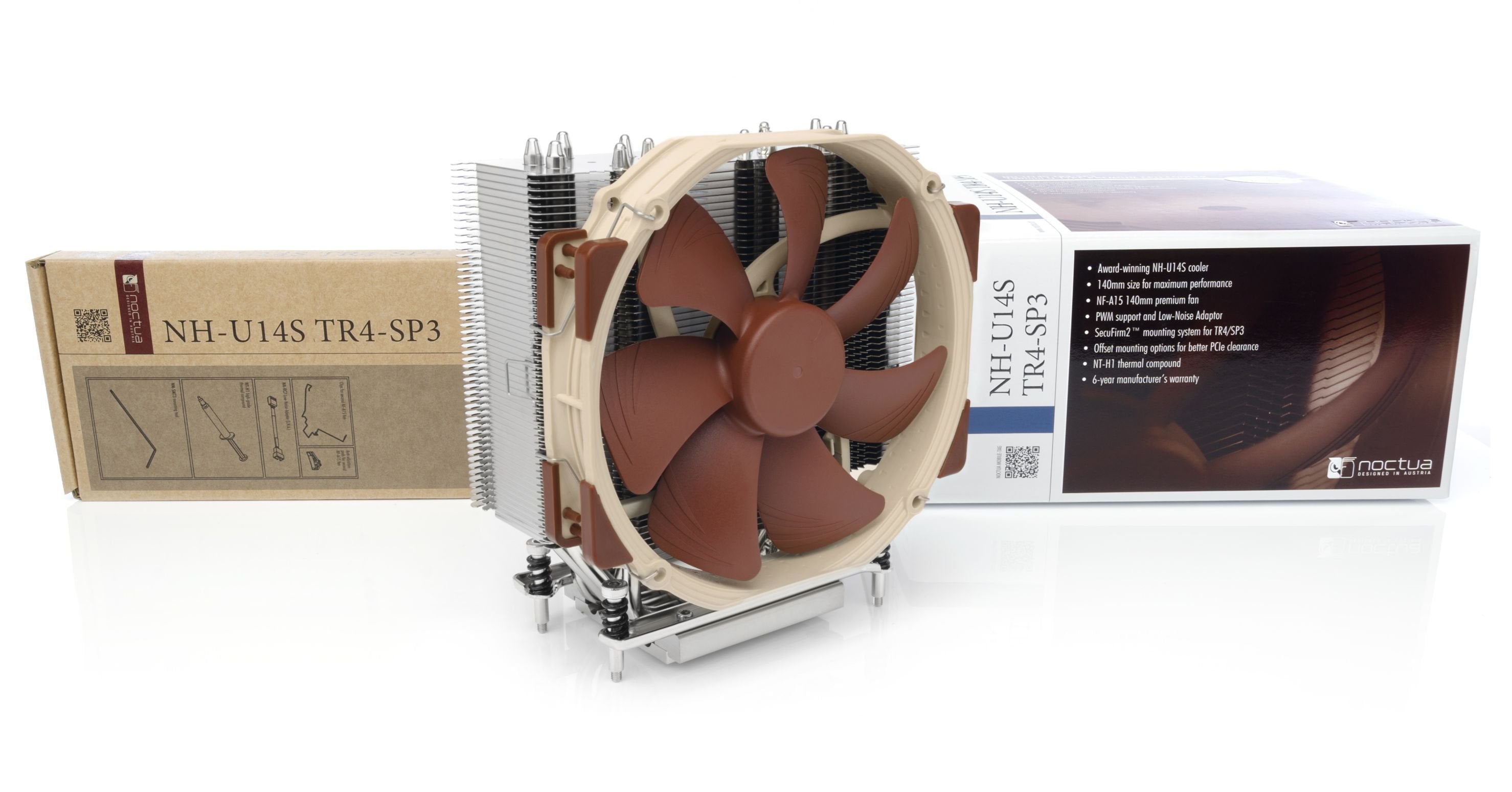 EAN 9010018000108 - Noctua NH-U14S TR4-SP3 sistema de refrigeración para ordenador Procesador Enfriador 14 cm Aluminio, Beige imagen 3