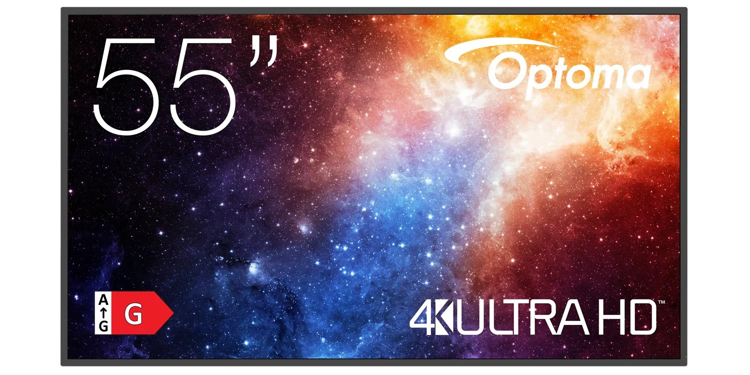 Optoma N3551k Pantalla Señalización Digital 139,7 Cm (55") Led Wifi 450 Cd / M² 4k Ultra Hd Negro Android 11 24/7