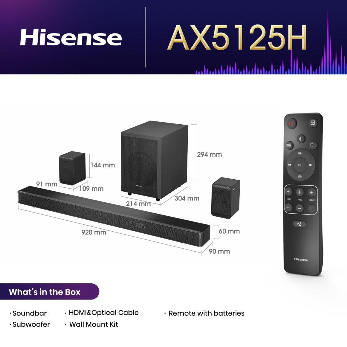 EAN 6942147497432 - Hisense AX5125H Negro 5.1.2 canales 500 W imagen 5