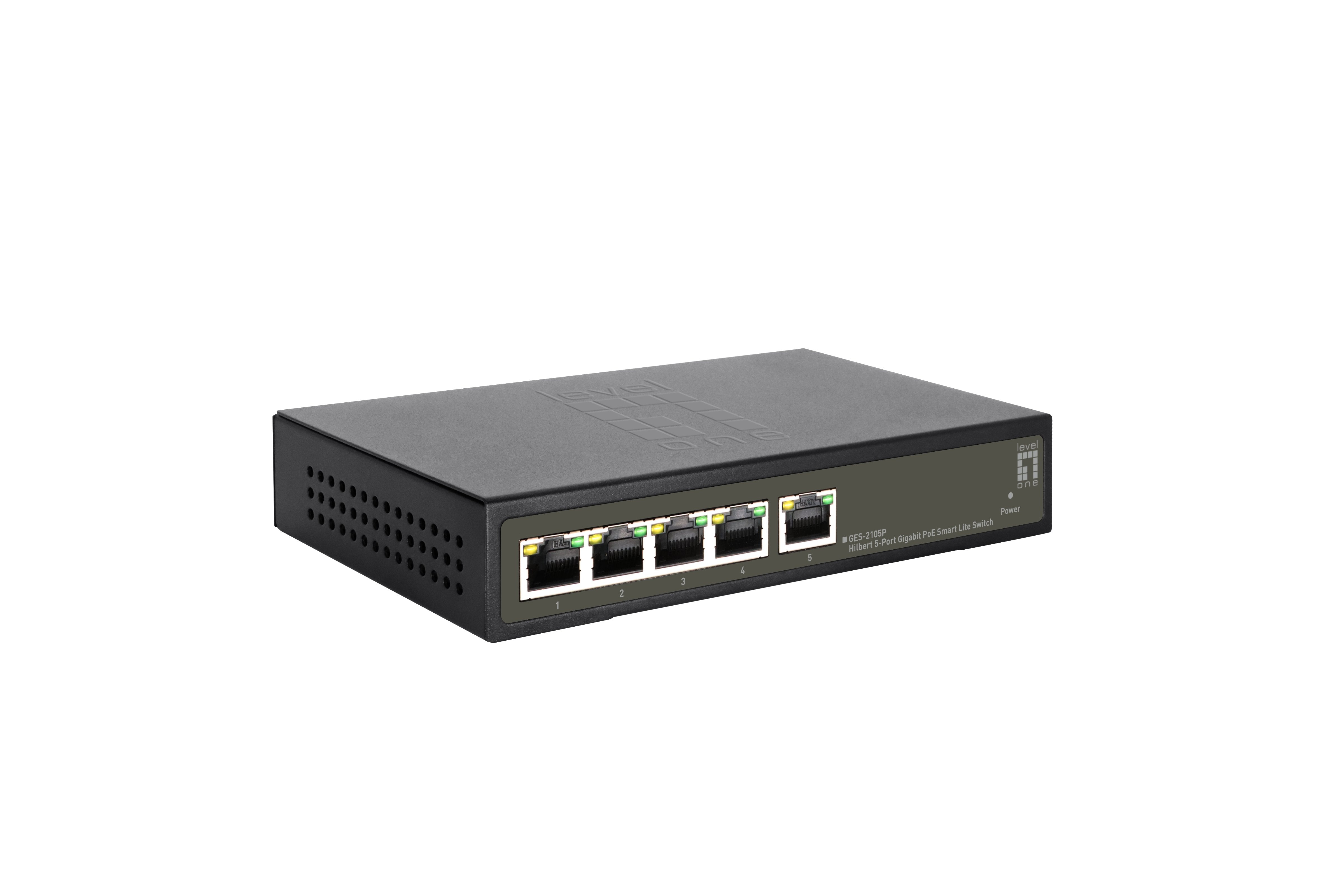 Levelone Switch 5x Ge Ges-2105p 60w 4xpoe+