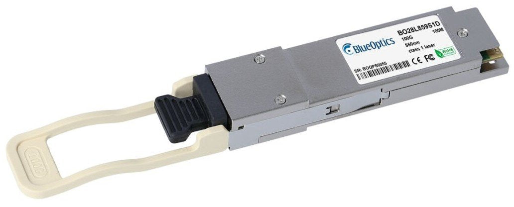 Blueoptics Qsfp28 100g 100gbase-Sr4 850nm 100m Mpo Mmf Transceiver( Qsfp-100g-Sr4-Al )