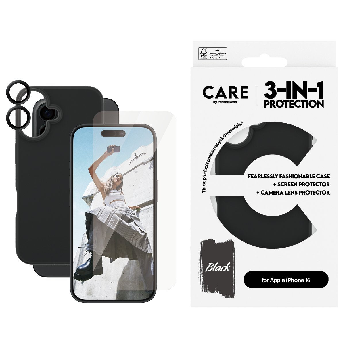 EAN 5715685004919 - PanzerGlass CARE™ by ® 3-in-1 Bundle iPhone 16 Protector de pantalla Apple 1 pieza(s) imagen 2