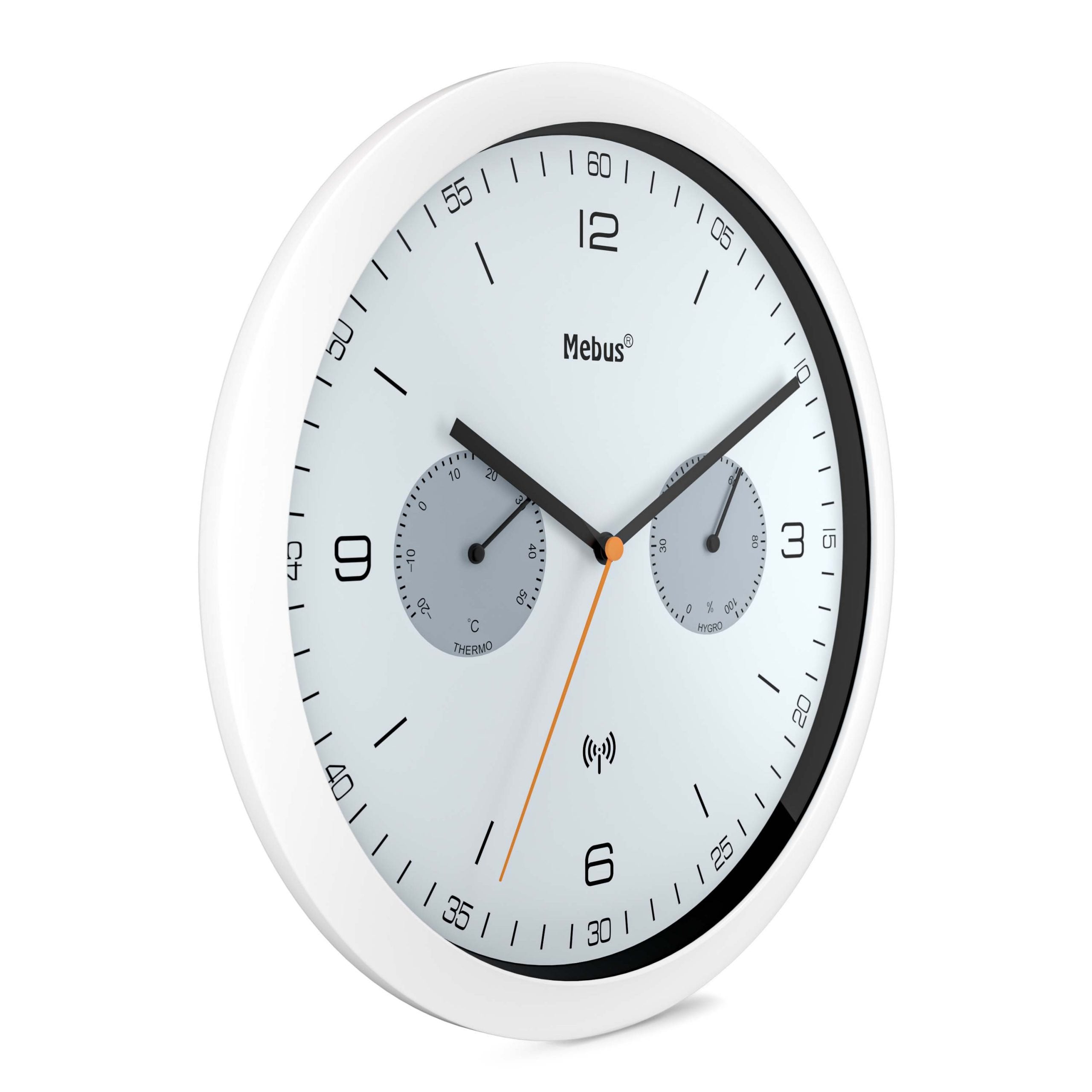 Reloj Mebus 52826 De Mesa O Pared Alrededor Negro, Gris, Blanco