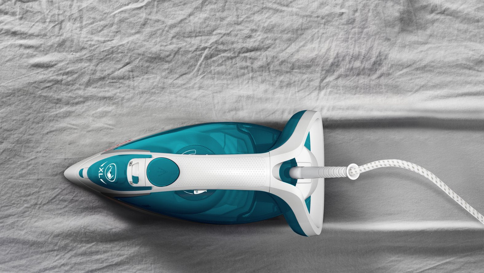 EAN 3121040075692 - Tefal EasyGliss Plus FV5718 plancha Plancha vapor-seco Suela de Durilium 2400 W Turquesa, Blanco imagen 6