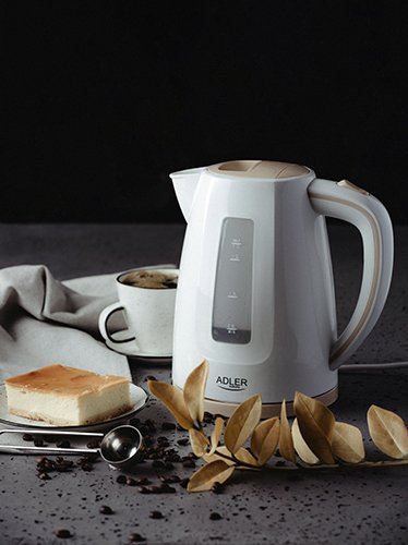Hervidor De Agua Adler Ad 1264 1,7 L Avellana, Blanco 2200 W