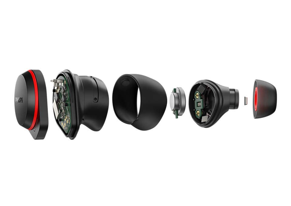 Philips Taa7507bk/00 Auriculares Inalámbrico Bluetooth Negro, Rojo