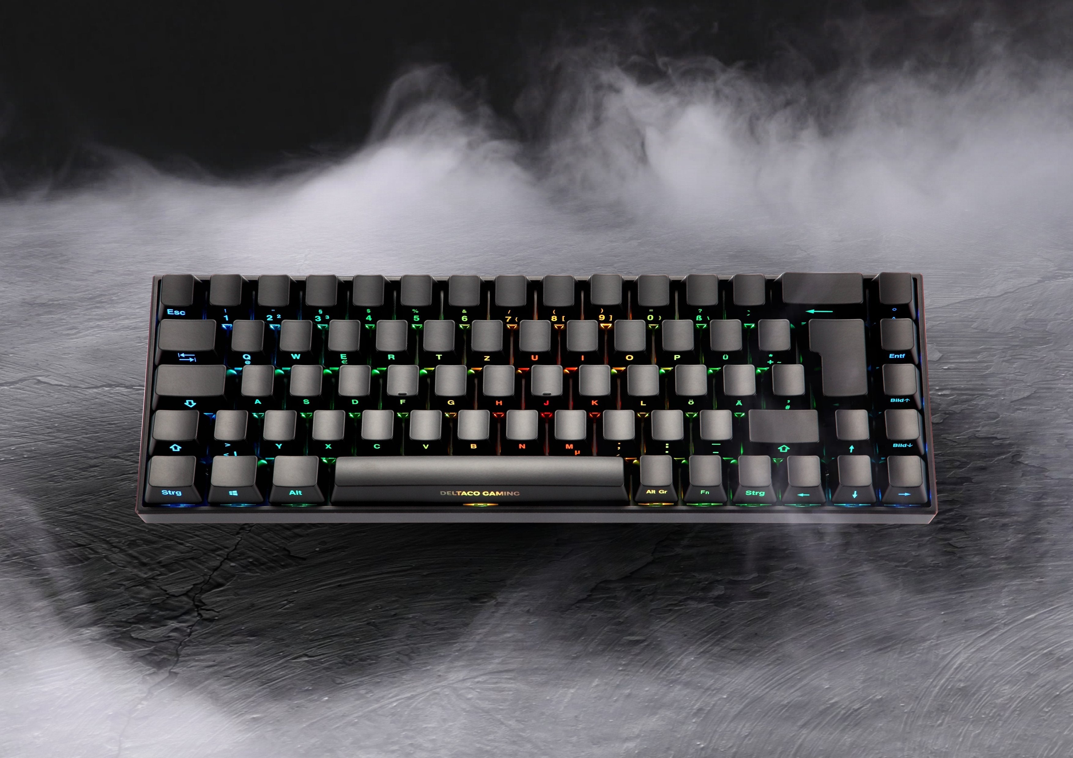 Deltaco Mech. Mini Gaming Tastatur Rgb Led Wireless Schwar