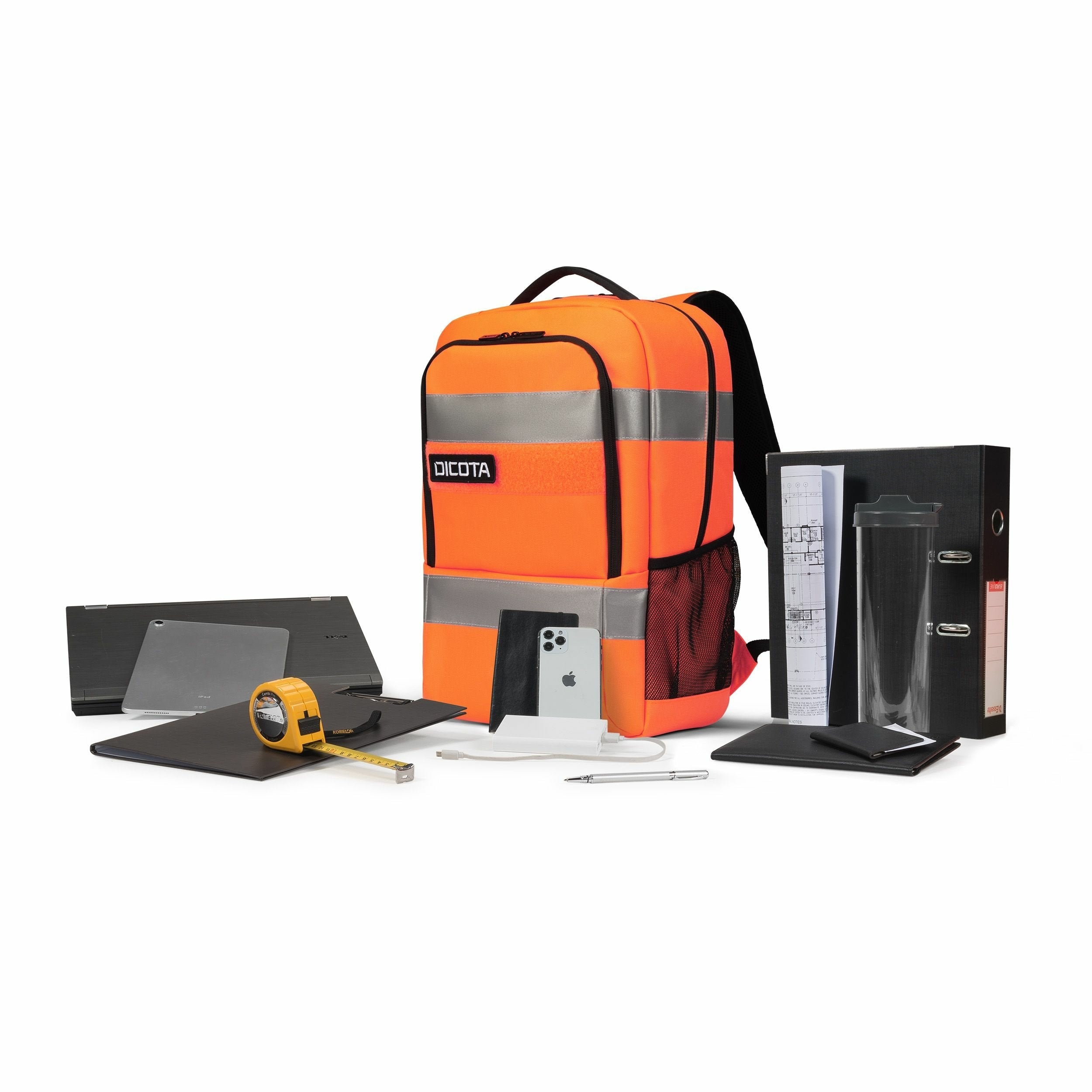 Mochila Dicota P20471-18 De Senderismo Negro, Gris, Naranja Tereftalato De Polietileno Reciclado (Rpet)