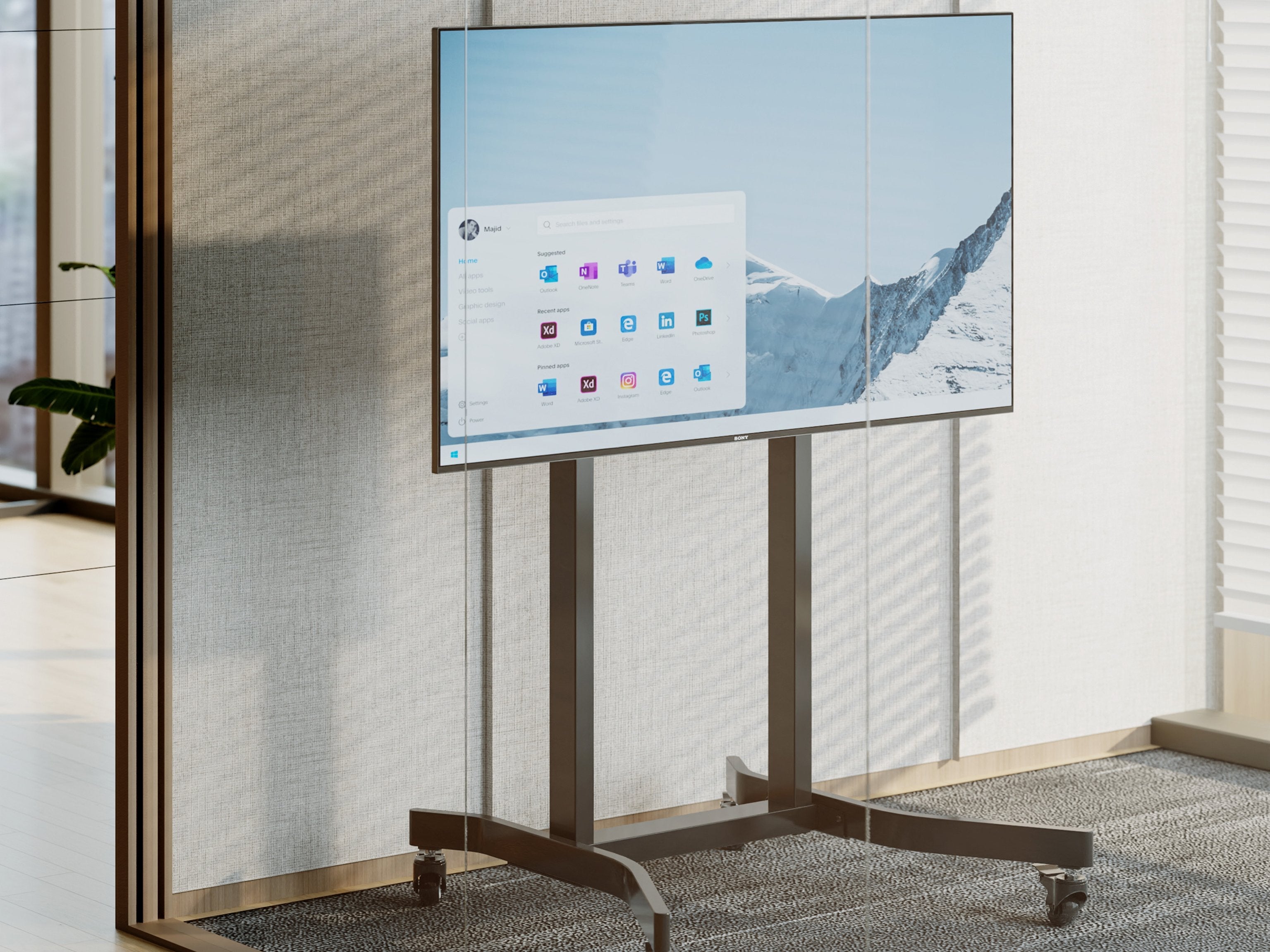 Soporte De Suelo Motorizado Equip 650632 Pantalla 55"-100" Mando Distancia Vesa Max 800x600 Max120kg