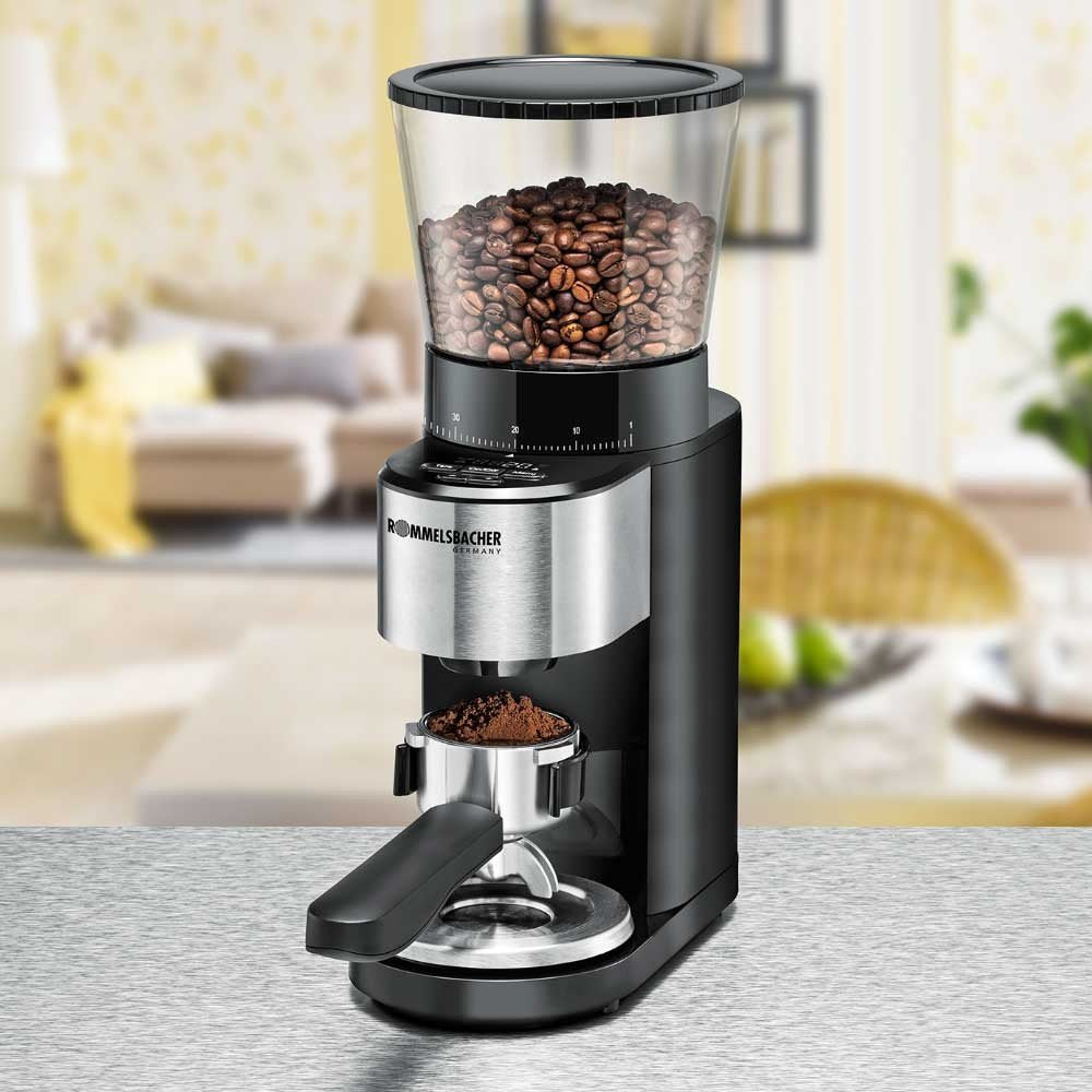 Molinillo De Café Rommelsbacher Ekm 500 (Negro/Acero Inoxidable, 160 W, Balanza De Precisión Integrada) Ekm 500