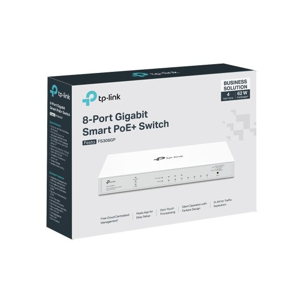 EAN 8885020621440 - TP-Link FESTA FS308GP switch Gestionado Gigabit Ethernet (10/100/1000) Energía sobre Ethernet (PoE) Blanc imagen 6