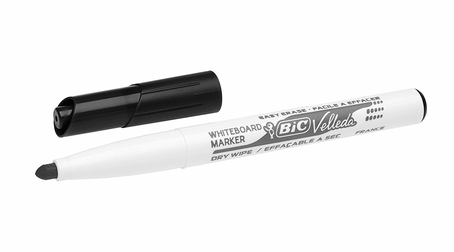 Caja De Rotuladores Para Pizarra Bic Velleda 9581711 2mm 12 Unidades Negros