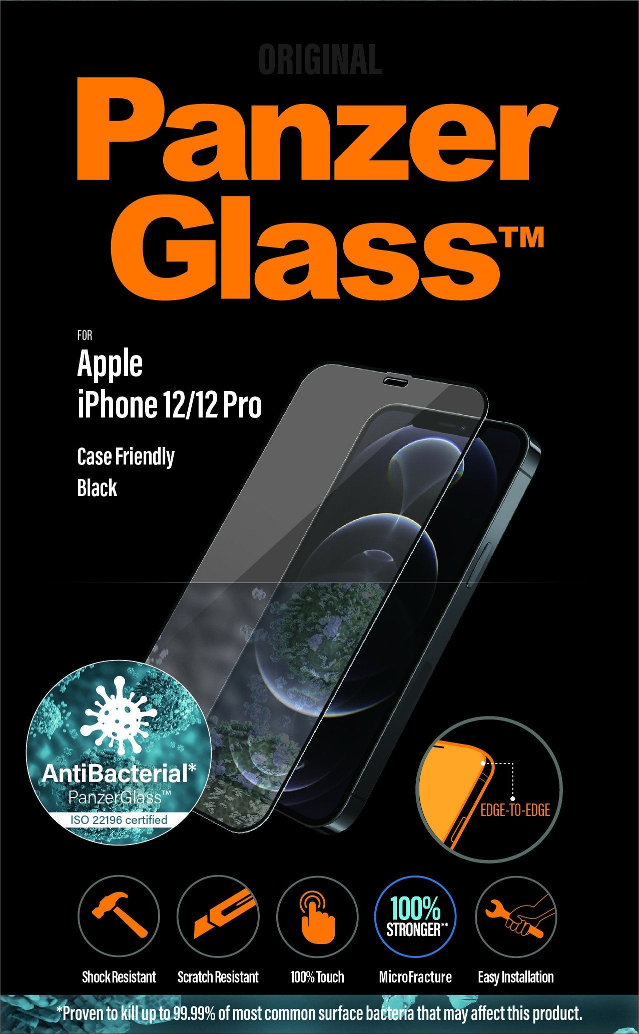 Panzerglass Apple Iphone 12/12 Pro Bordes Redondeados Antibacterianos