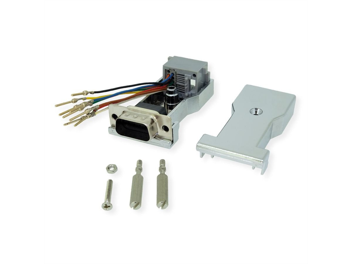 Roline Db9 Stecker-Rj45 Buchse 8p 8c 8ltg., Silberfarben