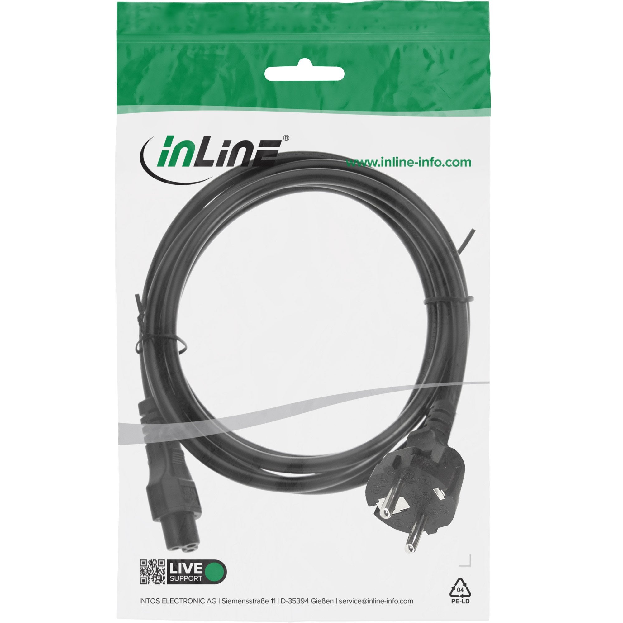 EAN 4043718088379 - InLine 4043718088379 Negro 5 m Enchufe tipo F C5 acoplador imagen 3