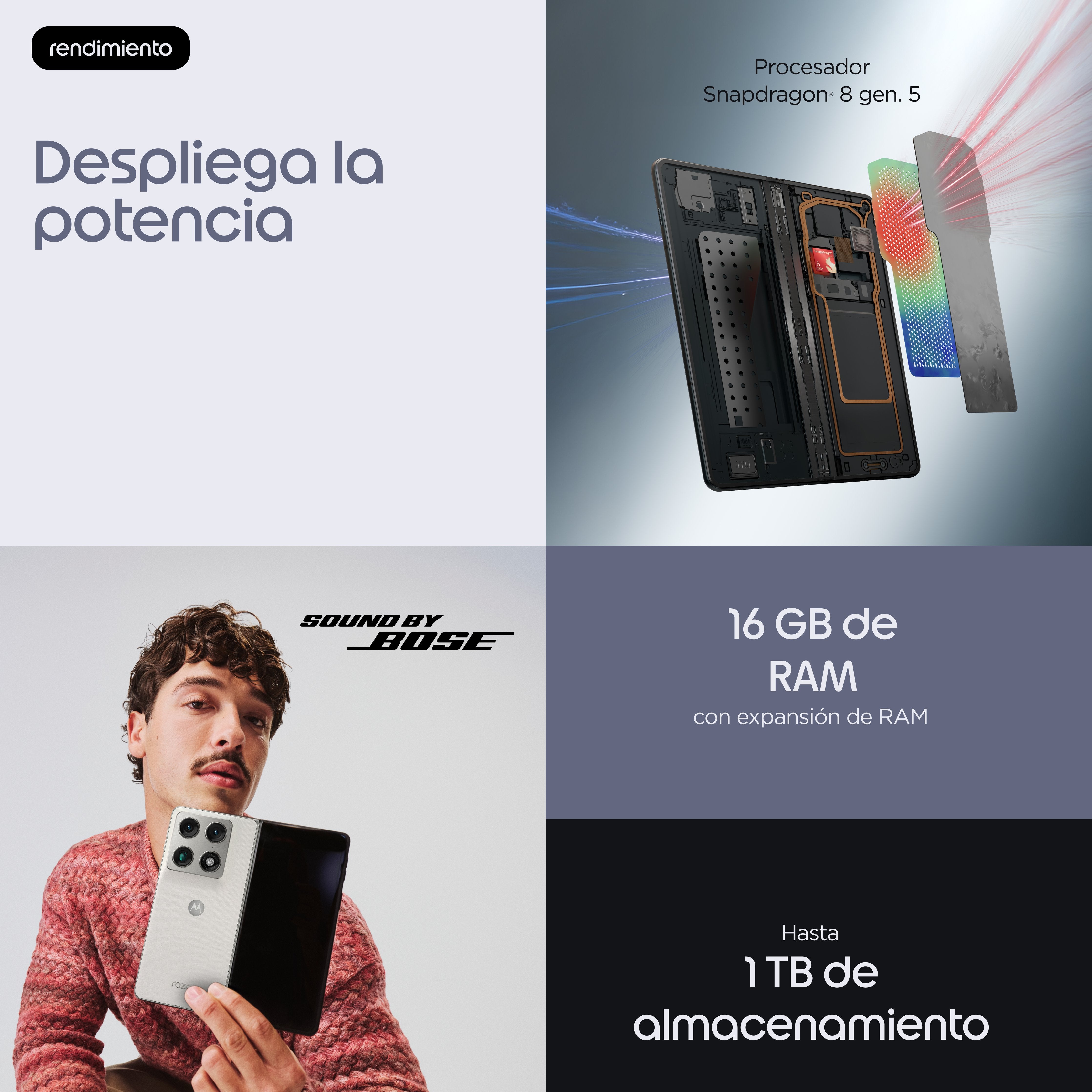 EAN 0840493610832 - Motorola razr fold 20,6 cm (8.09") SIM doble Android 16.0 5G USB Tipo C 16 GB 512 GB 6000 mAh Blanco imagen 15