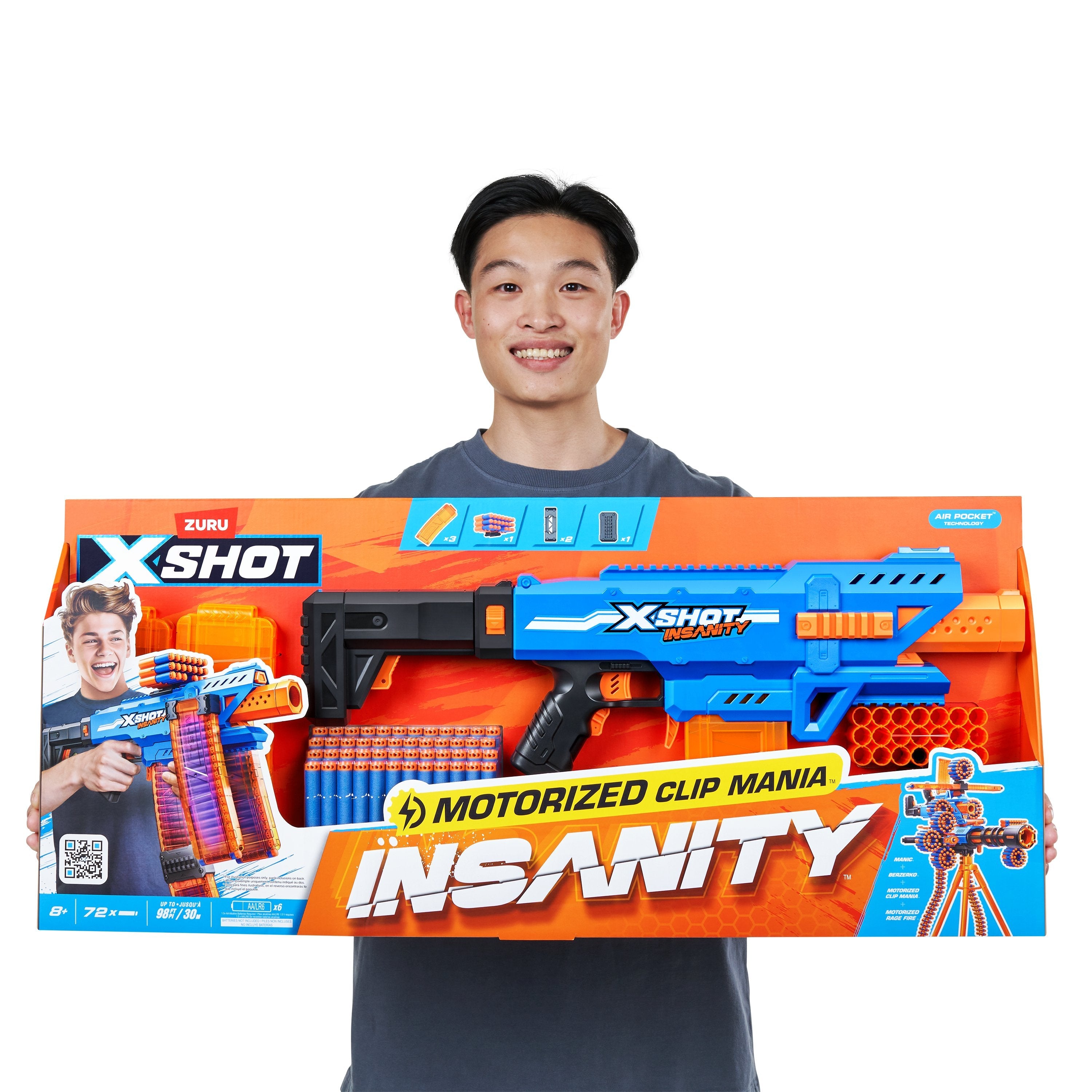 Zuru Xshot - Insanity Clip Blaster Motorisiert Mit Darts 36786