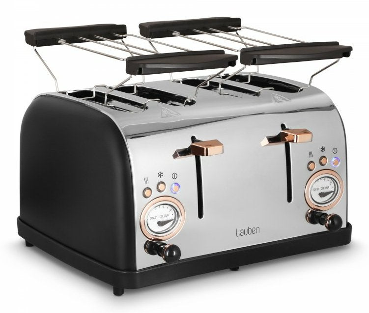 Tostadora Lauben Lbn4st1500bc 6 4 Rebanada(S) 1500 W Negro, Acero Inoxidable