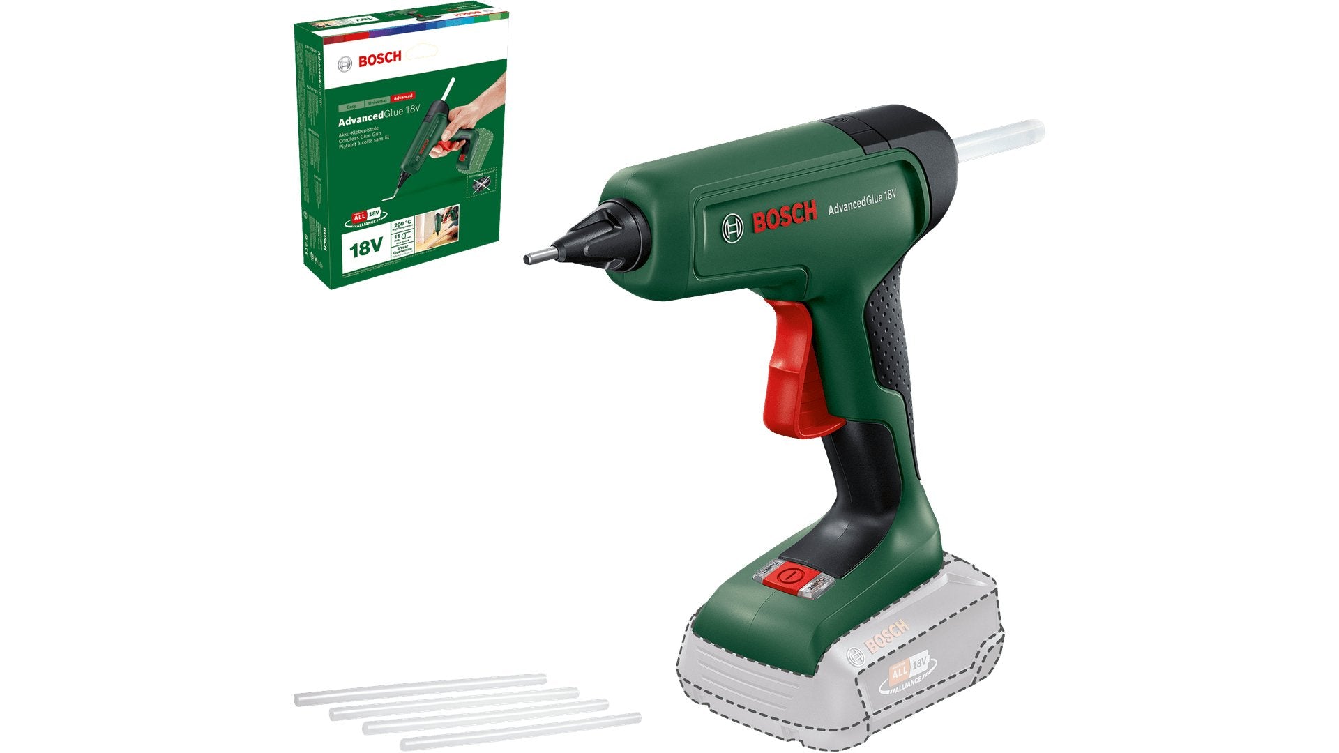 EAN 4059952558172 - Bosch AdvancedGlue 18V Pistola de cola termofusible Verde imagen 4