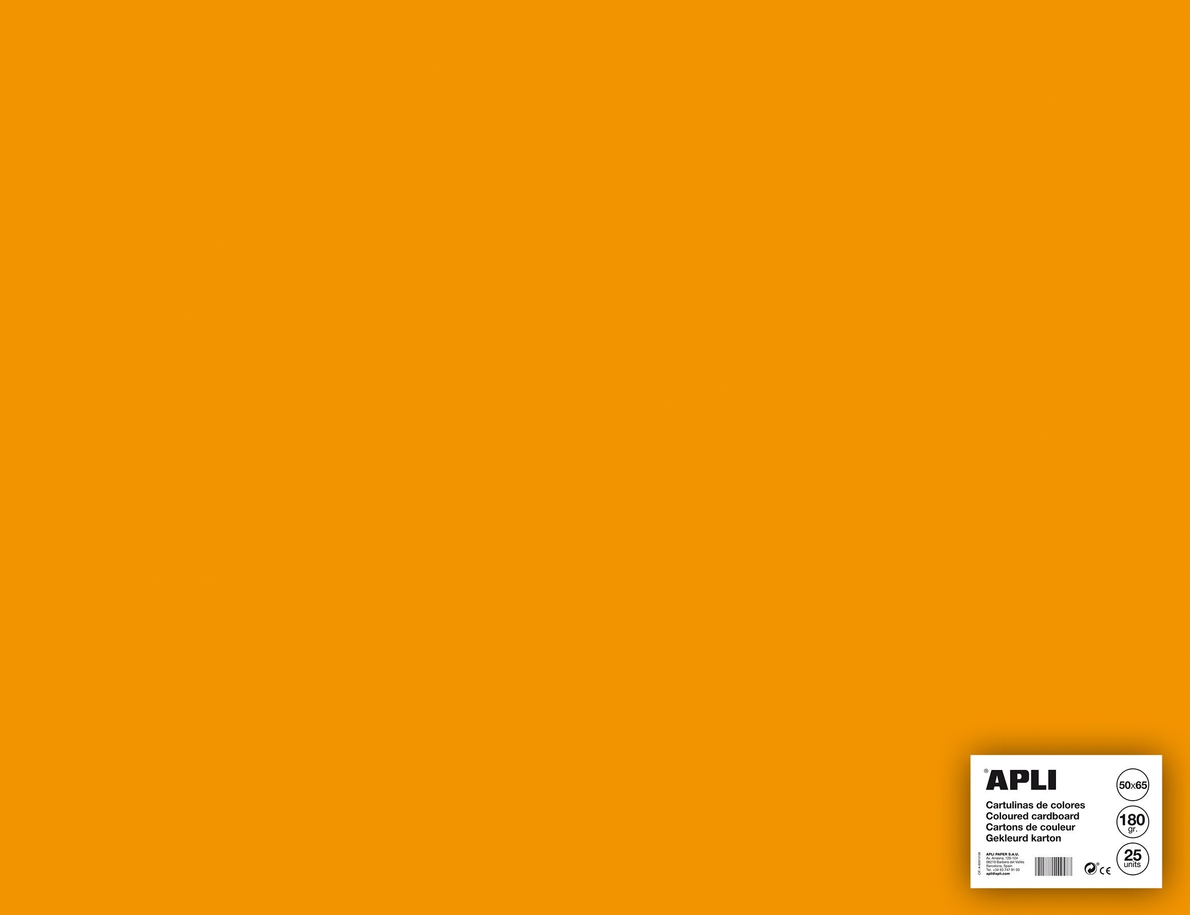 Apli Cartulina 50x65cm 170gr Pack De 25h Naranja