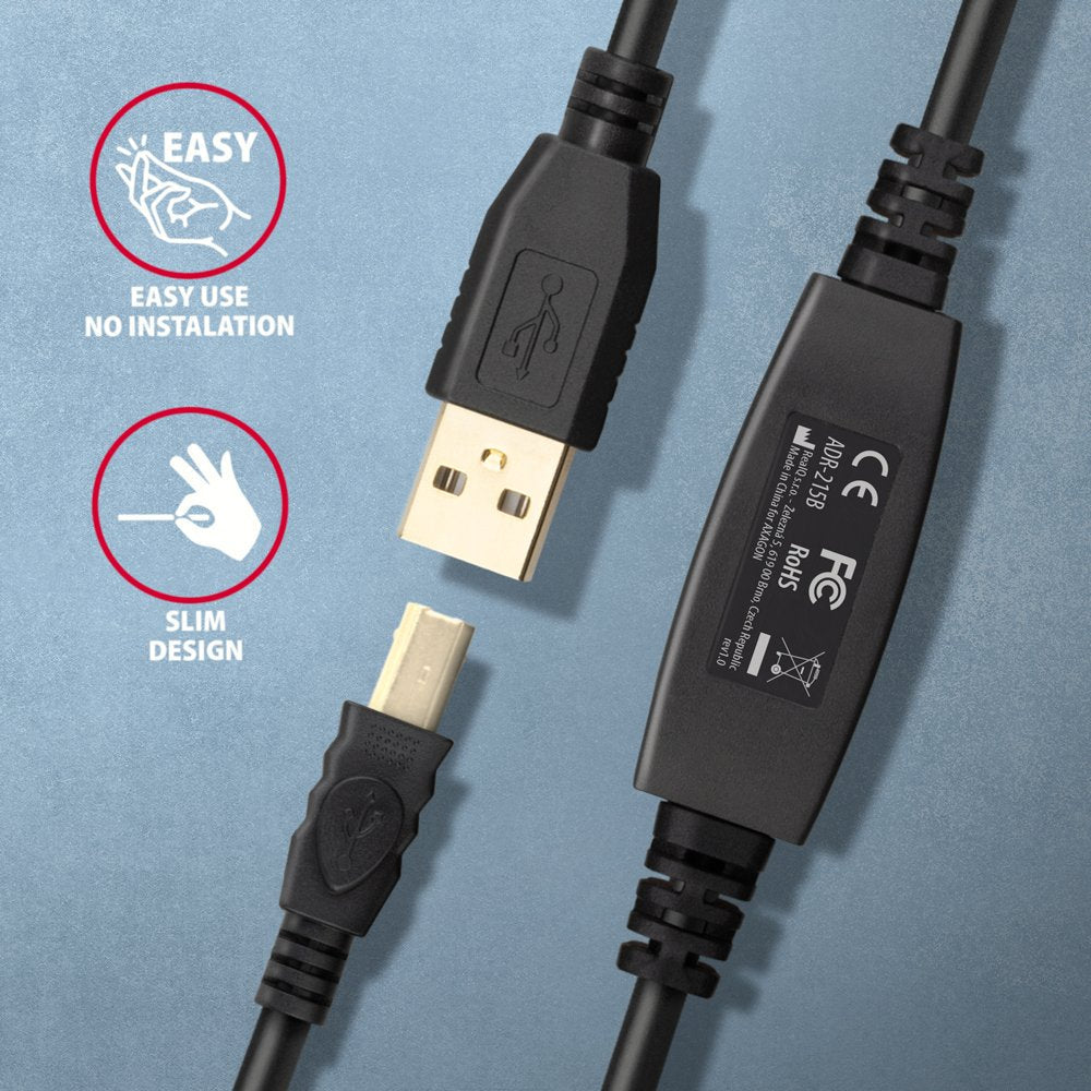 Axagon Adr-215b Aktives Usb 2.0 Verbindungscable, Usb-A Auf Usb-B - 15m