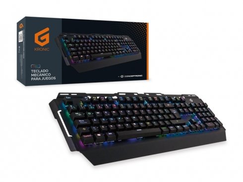 Teclado Gaming Mecanico Conceptronic Kronic01 Retroiluminado Rgb Usb 8 Teclas Programas