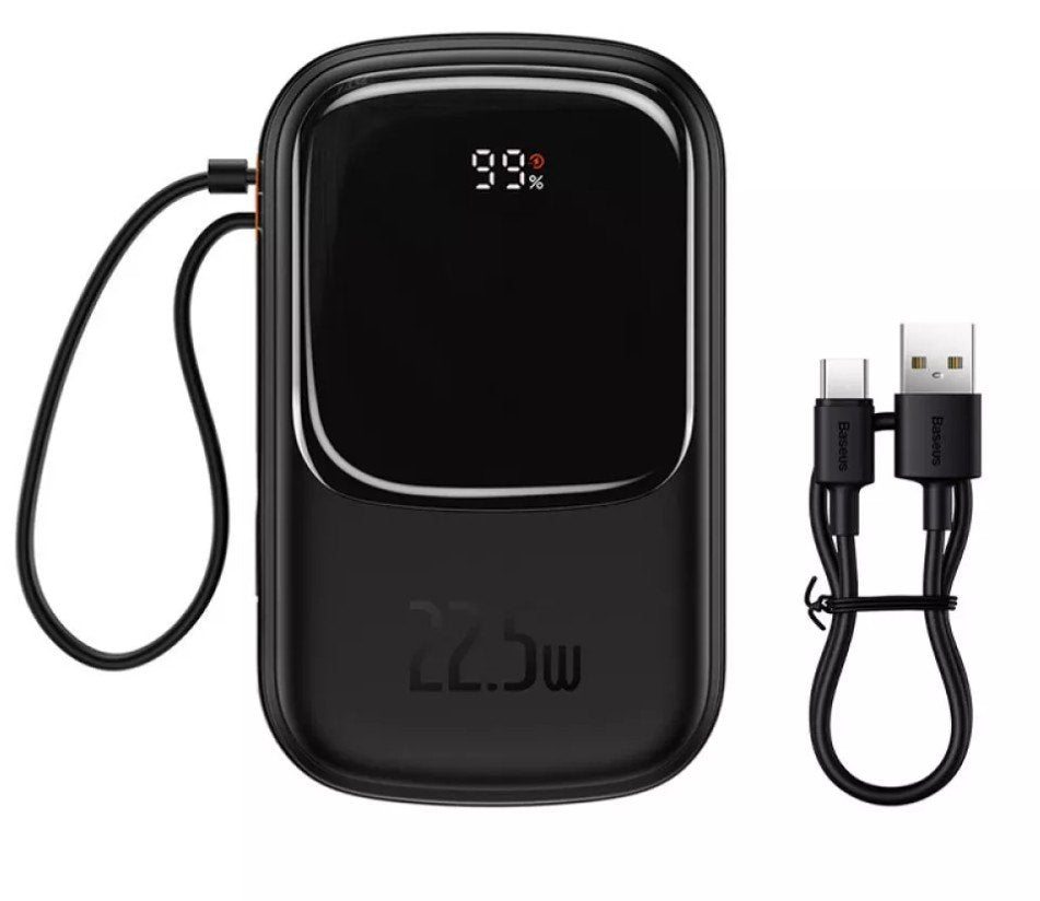 Baseus Power Bank 20000 Mah 22.5w Qpow Pro With Cable Type-C Built-In Black Ppqd060301