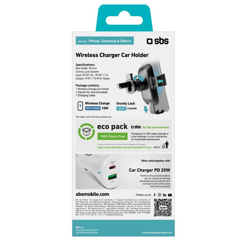 EAN 8018417276125 - SBS TESUPGRAVWIRLITE10W soporte Soporte pasivo Teléfono móvil/smartphone Negro imagen 2