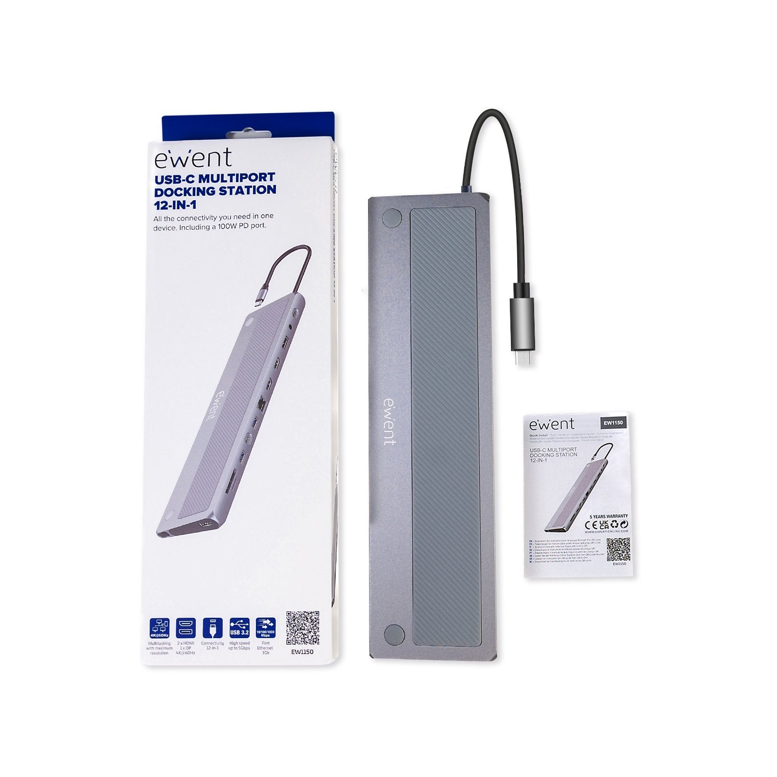 EAN 8052101435351 - Ewent EW1150 base para portátil y replicador de puertos Alámbrico USB 3.2 Gen 1 (3.1 Gen 1) Type-C Alumin imagen 14