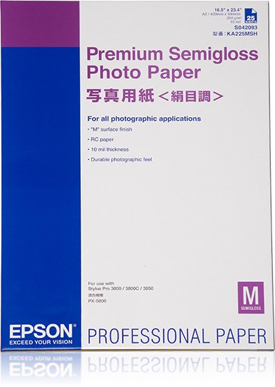 Epson Premium Semigloss Photo Paper, Din A2, 250 G/M², 25 Hojas