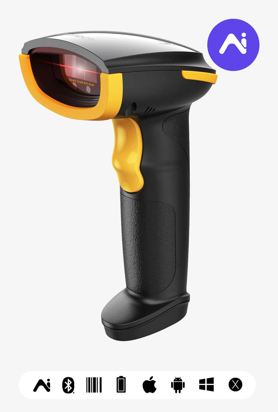 EAN 6976521111140 - Inateck BCST-21-AI Lector de códigos de barras portátil 1D Laser Negro, Amarillo imagen 1