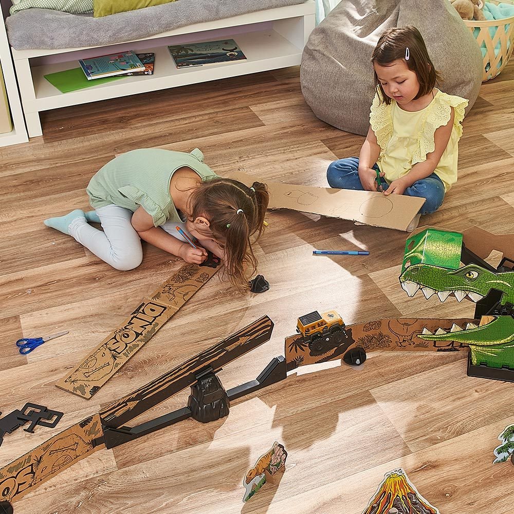 Vtech Car Board Racers-Dino Adventure Set, Ferrocarril 80-563304