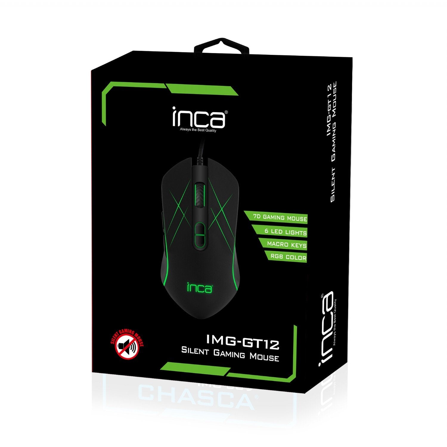 Raton Inca Gaming Img-Gt12 3200 Dpi, Rgb, 7 Botones, Usb, Sw Retail