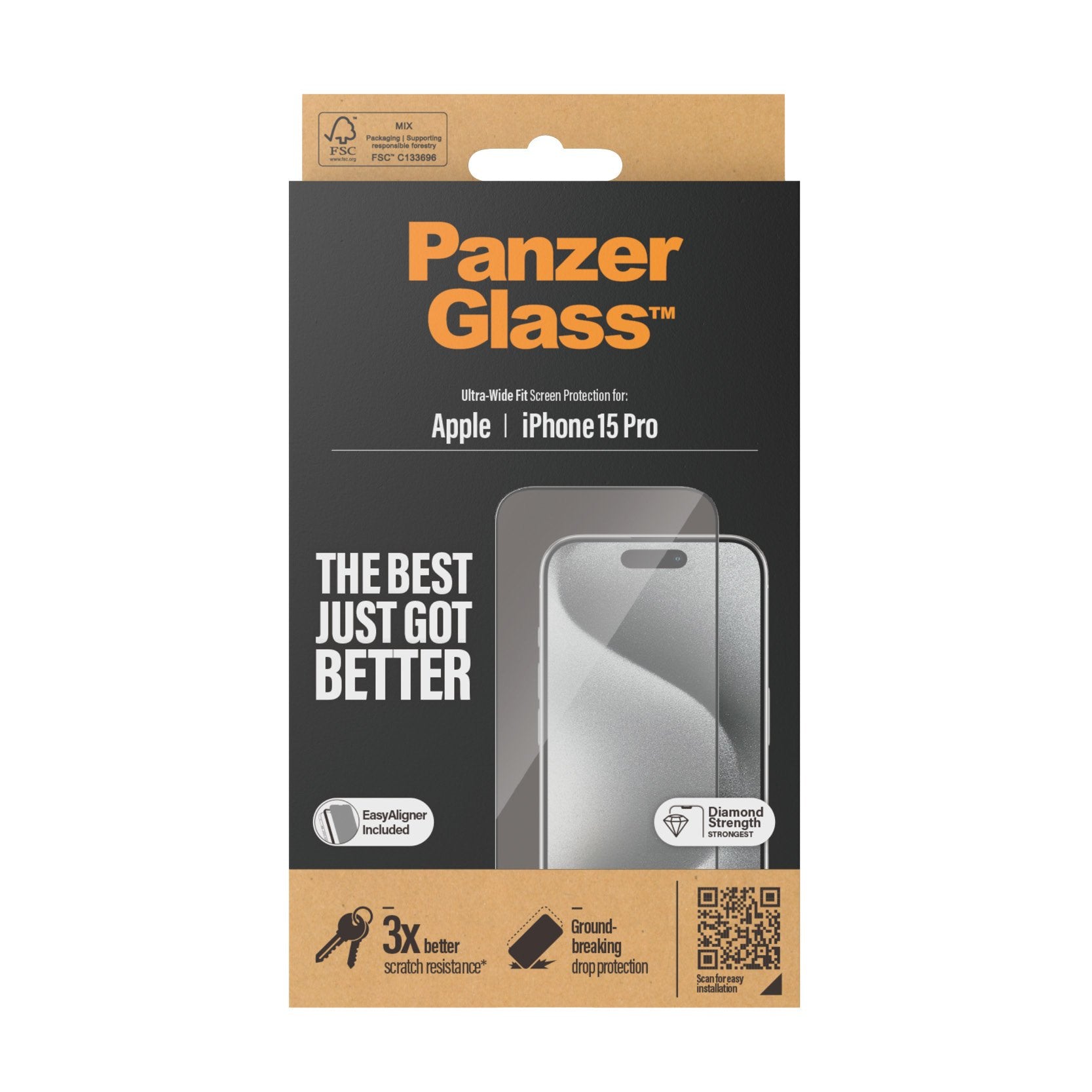 EAN 5711724028106 - PanzerGlass ® Screen Protector iPhone 15 Pro | Ultra-Wide Fit w. EasyAligner Protector de pantalla Apple imagen 3