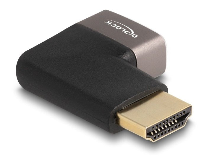 Delock Hdmi Adaptador Macho A Hembra 90° Rechts Angular 8k 60 Hz Gris Metall