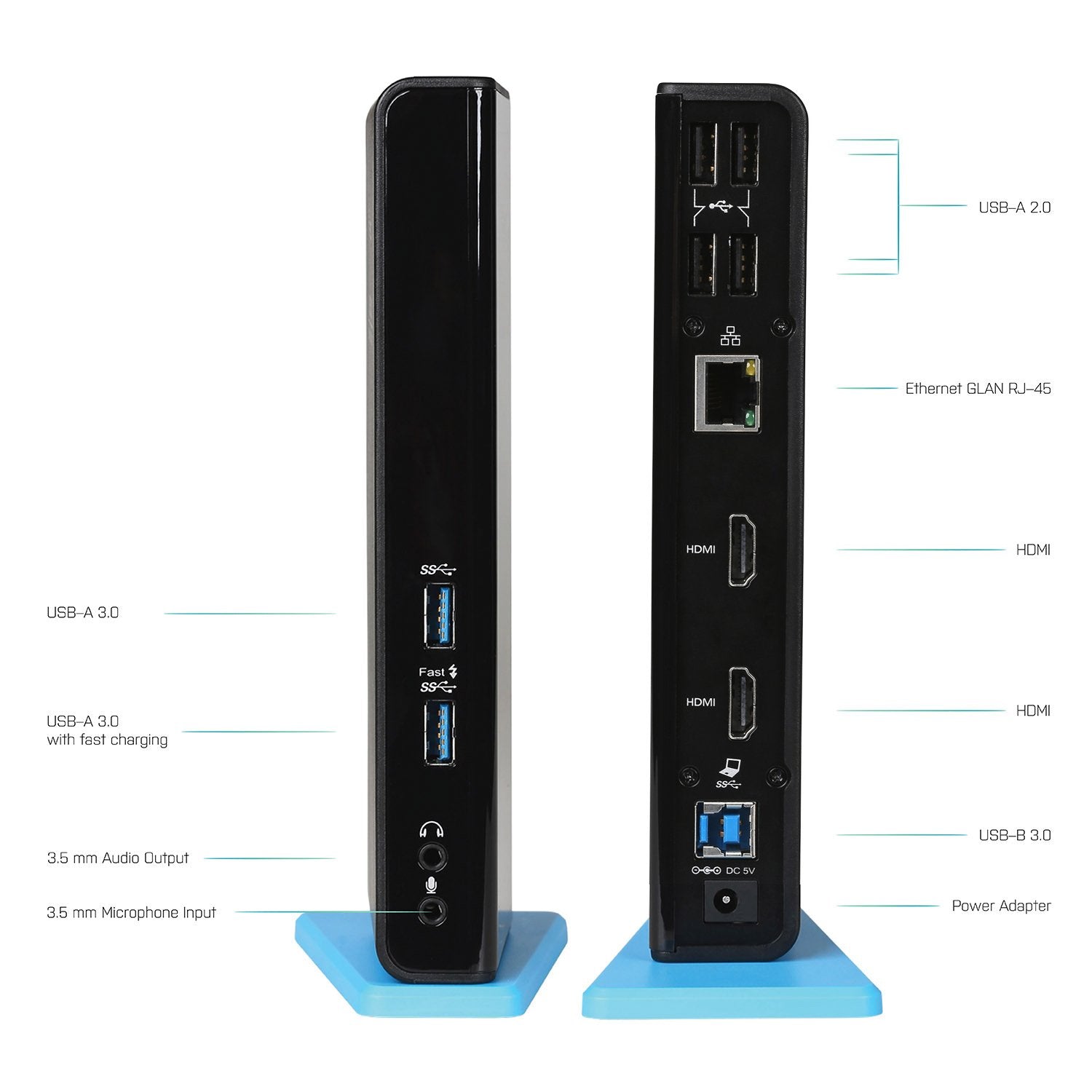 I-Tec Usb 3.0/Usb-C Dual Hdmi Docking Station 2x Hdmi 1x Glan 2x Usb 3.0 4x Usb 2.0 1x Audio 1x Mic Usb 3.0 Kabel With Usb-C Adapter